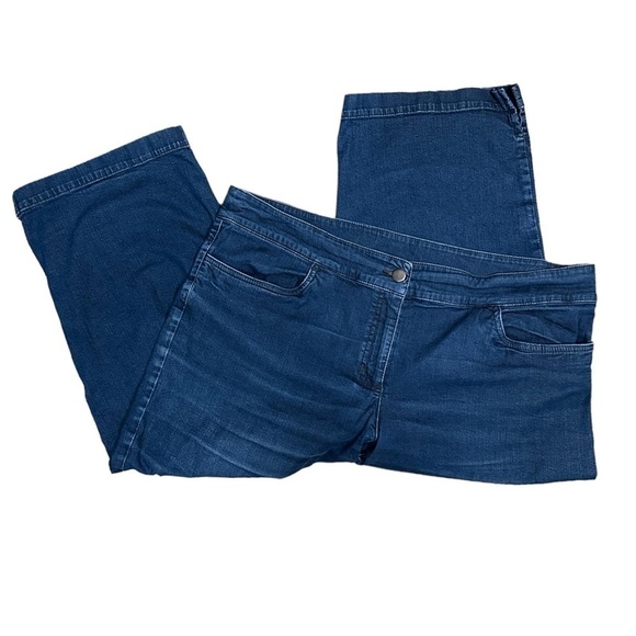 Eileen Fisher Denim Cropped Wide Leg Capri/Jeans - size L - Picture 1 of 5